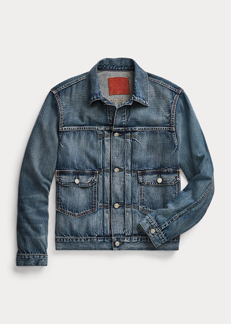 RRL ジャケット メンズ 青 Overdale インジゴ デニム Trucker SJQAE2149